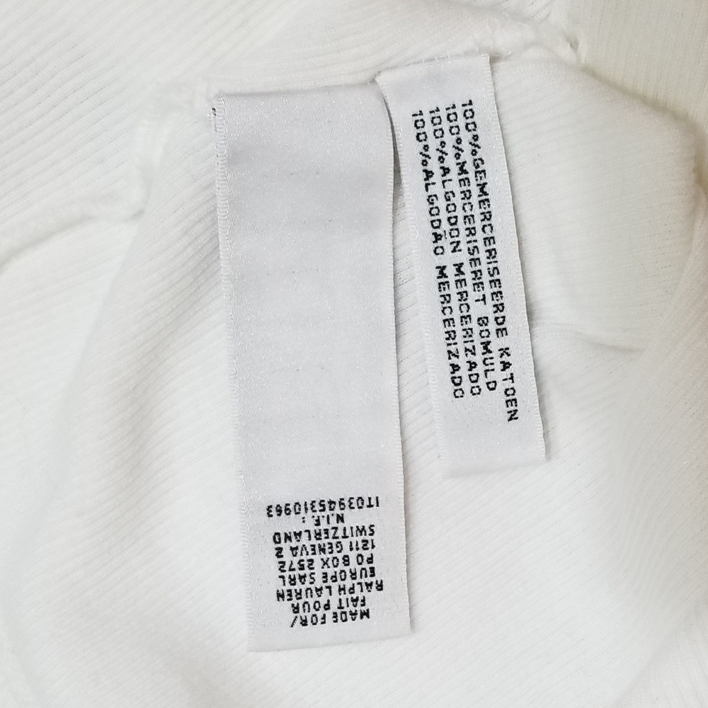 Ralph Lauren Black Label Ribbed Cotton Tank Top with O-Ring Strap Sz M White - Picture 8 of 8